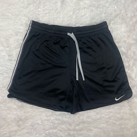 Nike Dri Fit Gym Shorts Retro Mesh Training Black Size Medium Lined Drawstring A - Picture 1 of 9